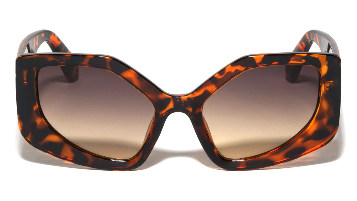 Wide Temple Fashion Geometric Cat Eye Wholesale Sunglasses