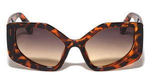 Wide Temple Fashion Geometric Cat Eye Wholesale Sunglasses