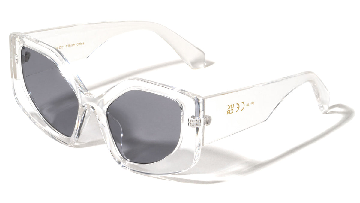 Wide Temple Fashion Geometric Cat Eye Wholesale Sunglasses