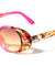 Crystal Color Floral Design Retro Fashion Oval Wholesale Sunglasses