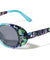 Crystal Color Floral Design Retro Fashion Oval Wholesale Sunglasses