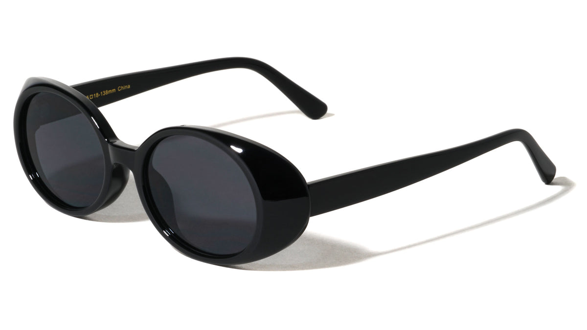 Crystal Color Floral Design Retro Fashion Oval Wholesale Sunglasses