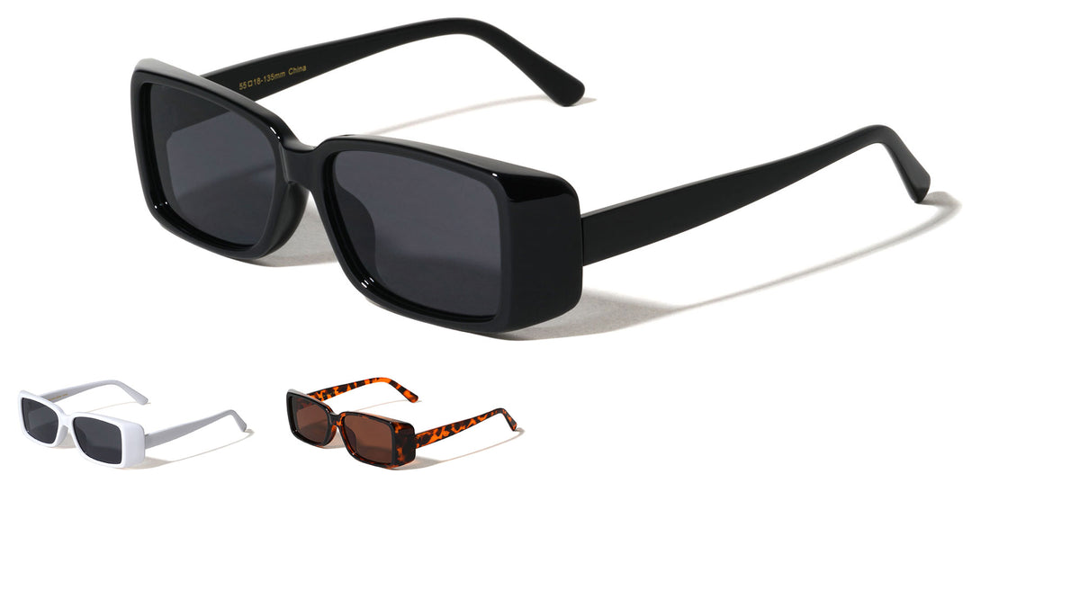 Side Frame Shield Retro Rectangle Butterfly Wholesale Sunglasses