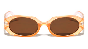 Crystal Color Fashion Retro Geometric Oval Wholesale Sunglasses