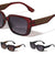 Faux Leather Floral Accent Fashion Squared Butterfly Wholesale Sunglasses