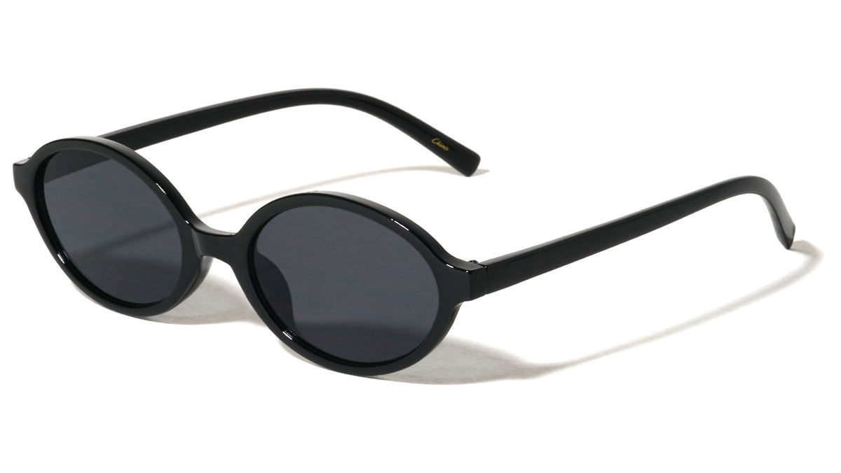 Tortoise Frame Retro Fashion Slim Oval Wholesale Sunglasses