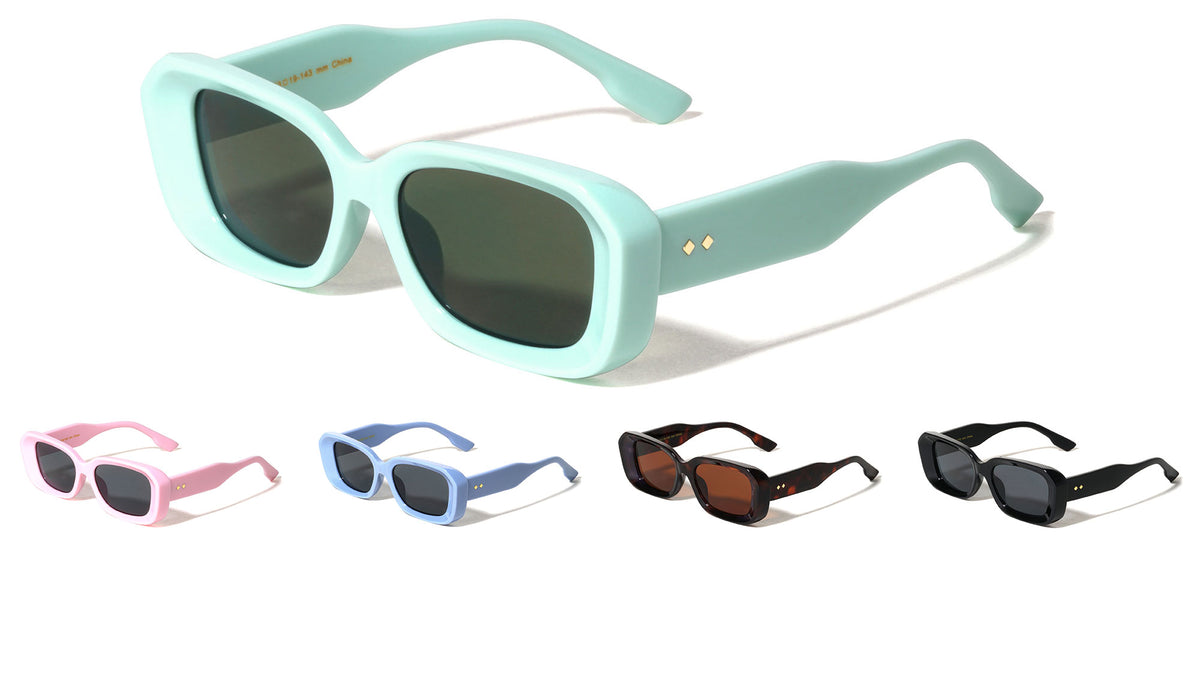 Diamond Temple Stud Accent Fashion Wide Butterfly Wholesale Sunglasses