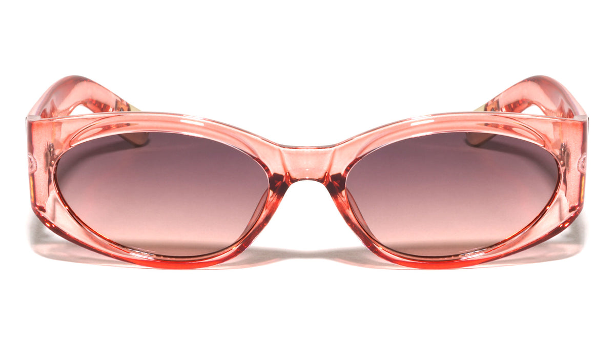 Tip Cutout Gold Accent Fashion Oval Wholesale Sunglasses