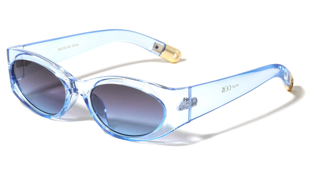 Tip Cutout Gold Accent Fashion Oval Wholesale Sunglasses