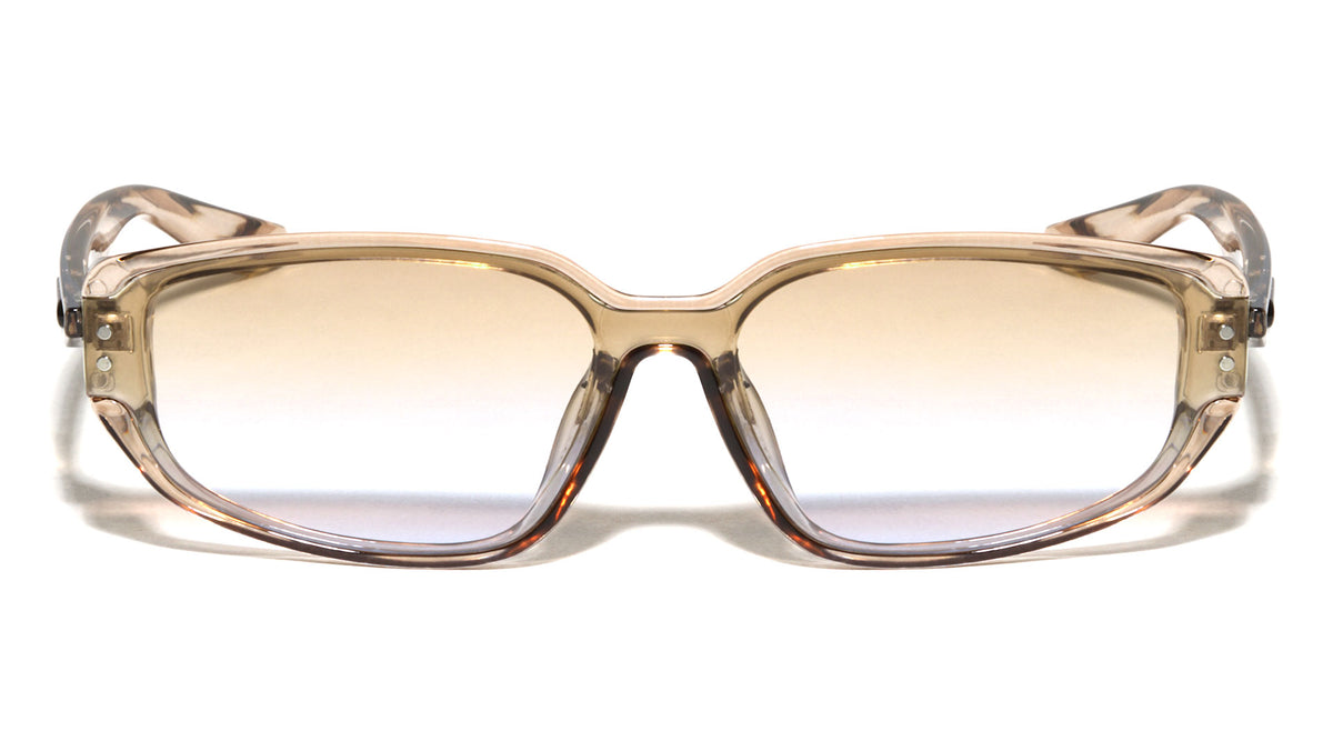 Concave Temple One Piece Shield Lens Fashion Wide Butterfly Wholesale Sunglasses