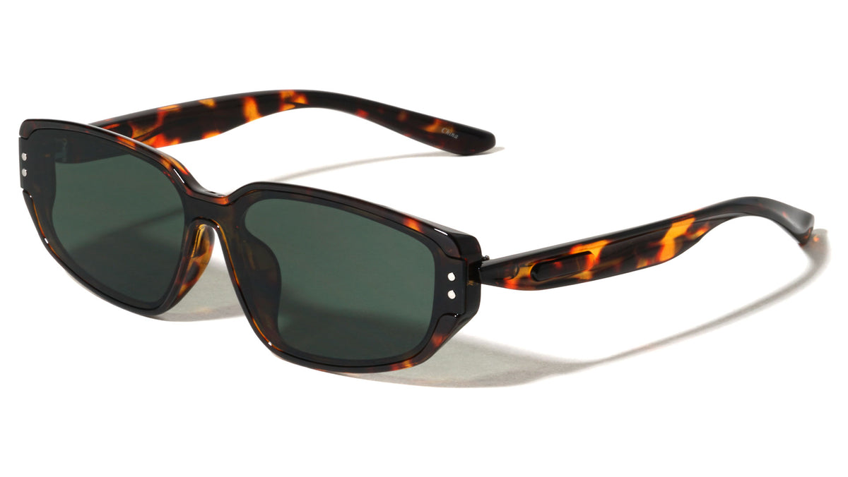 Concave Temple One Piece Shield Lens Fashion Wide Butterfly Wholesale Sunglasses