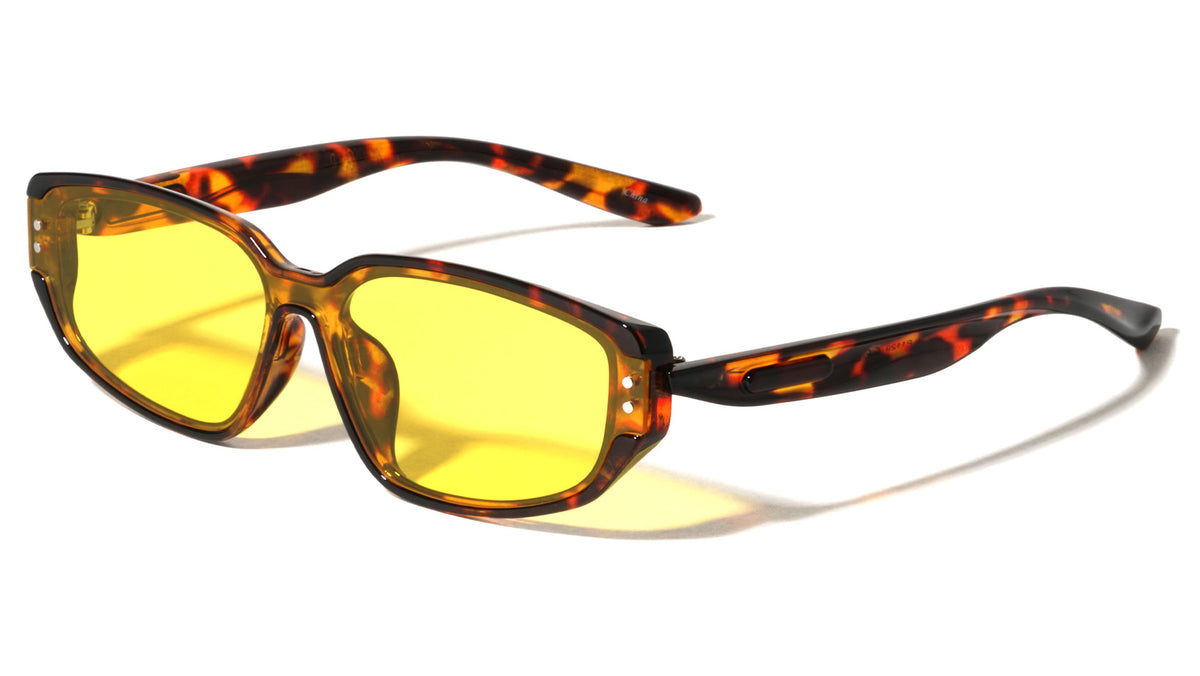 Concave Temple One Piece Shield Lens Fashion Wide Butterfly Wholesale Sunglasses