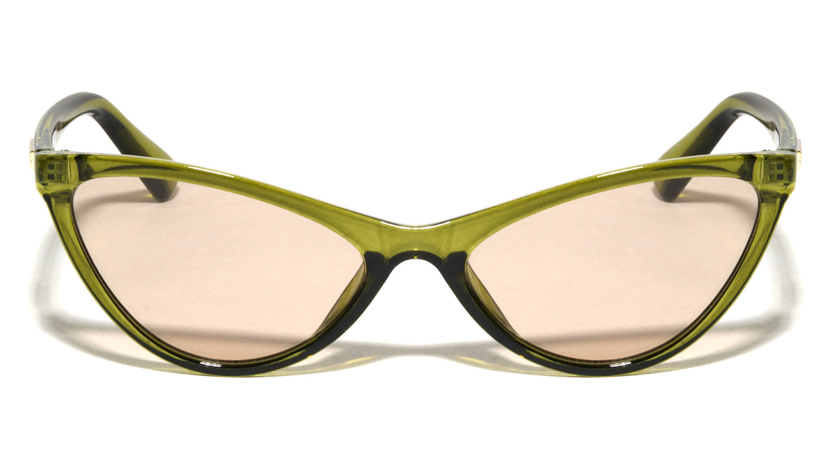 Two Bar Temple Accent Fashion Retro Cat Eye Wholesale Sunglasses