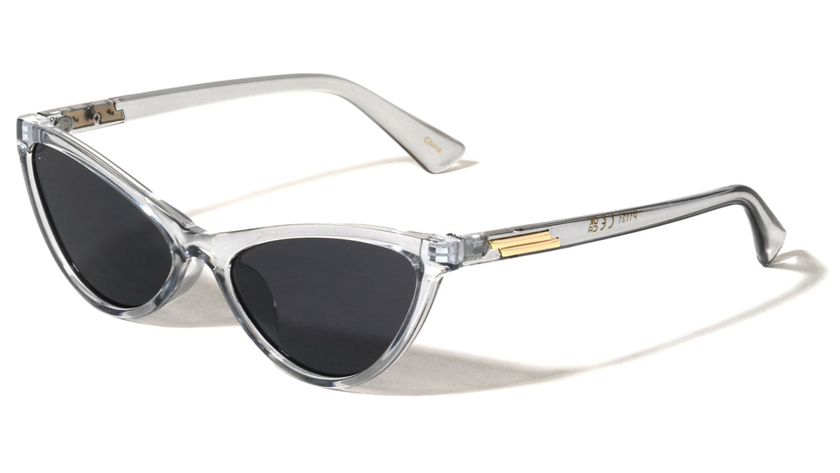 Two Bar Temple Accent Fashion Retro Cat Eye Wholesale Sunglasses