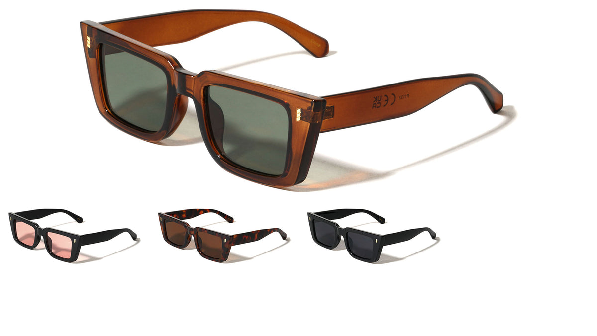 Frontal Three Block Accent Fashion Geometric Cat Eye Wholesale Sunglasses