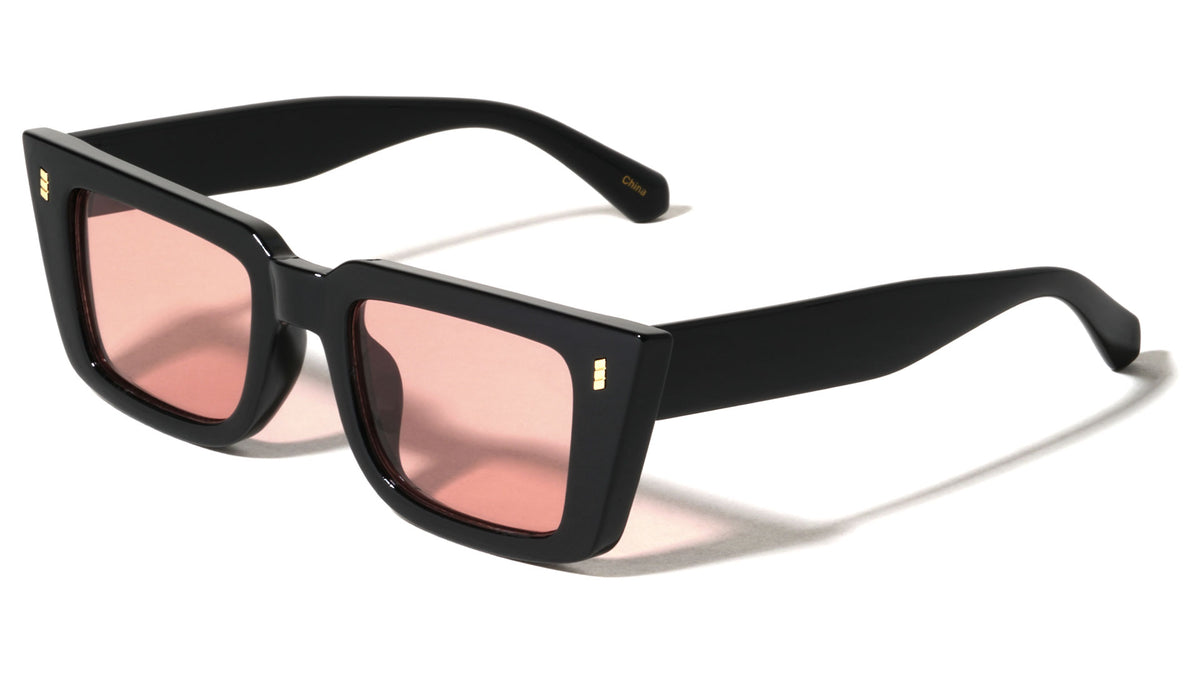 Frontal Three Block Accent Fashion Geometric Cat Eye Wholesale Sunglasses