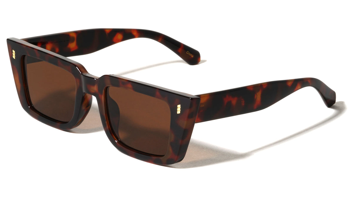 Frontal Three Block Accent Fashion Geometric Cat Eye Wholesale Sunglasses