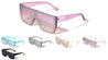 Crystal Color Rimless One Piece Shield Lens Flat Top Rectangle Wholesale Sunglasses
