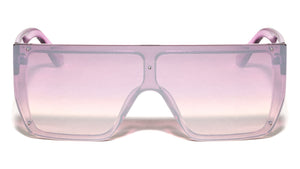 Crystal Color Rimless One Piece Shield Lens Flat Top Rectangle Wholesale Sunglasses