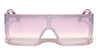 Crystal Color Rimless One Piece Shield Lens Flat Top Rectangle Wholesale Sunglasses