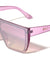 Crystal Color Rimless One Piece Shield Lens Flat Top Rectangle Wholesale Sunglasses