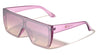 Crystal Color Rimless One Piece Shield Lens Flat Top Rectangle Wholesale Sunglasses