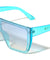 Crystal Color Rimless One Piece Shield Lens Flat Top Rectangle Wholesale Sunglasses