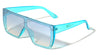 Crystal Color Rimless One Piece Shield Lens Flat Top Rectangle Wholesale Sunglasses