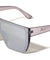 Crystal Color Rimless One Piece Shield Lens Flat Top Rectangle Wholesale Sunglasses