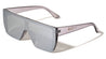 Crystal Color Rimless One Piece Shield Lens Flat Top Rectangle Wholesale Sunglasses