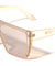 Crystal Color Rimless One Piece Shield Lens Flat Top Rectangle Wholesale Sunglasses