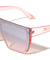 Crystal Color Rimless One Piece Shield Lens Flat Top Rectangle Wholesale Sunglasses