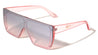 Crystal Color Rimless One Piece Shield Lens Flat Top Rectangle Wholesale Sunglasses