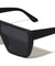 Crystal Color Rimless One Piece Shield Lens Flat Top Rectangle Wholesale Sunglasses