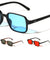 Color Lens Two Dot Temple Accent Retro Rectangle Wholesale Sunglasses