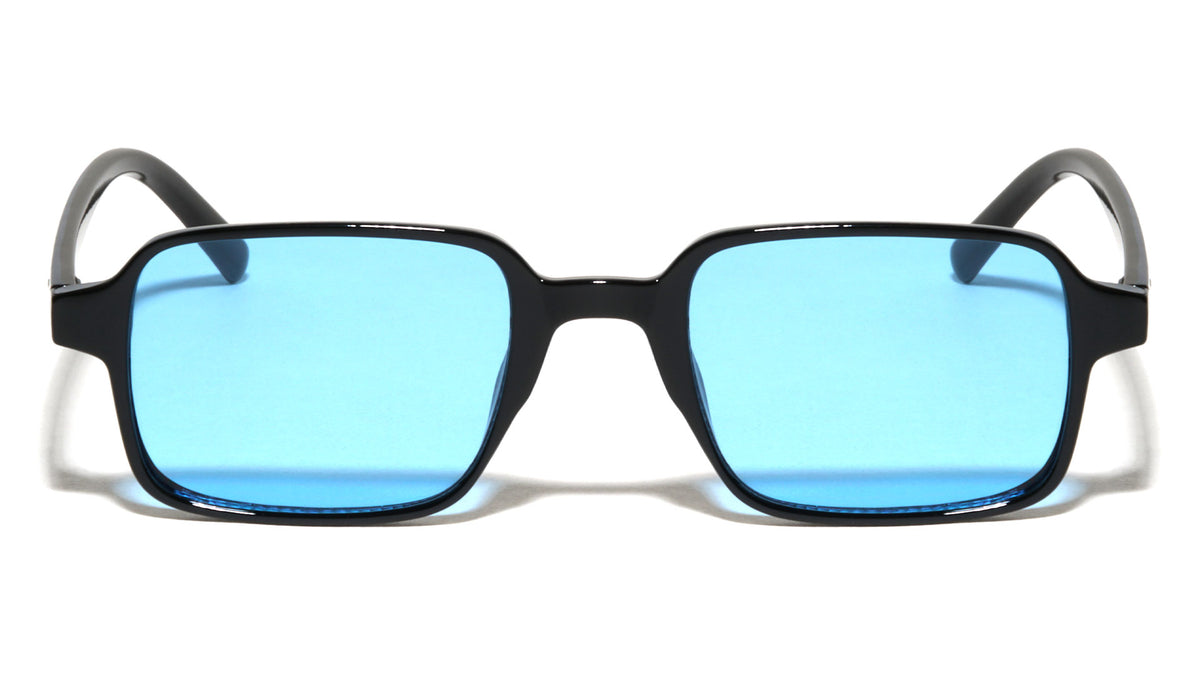 Color Lens Two Dot Temple Accent Retro Rectangle Wholesale Sunglasses