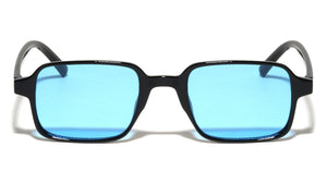 Color Lens Two Dot Temple Accent Retro Rectangle Wholesale Sunglasses