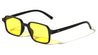 Color Lens Two Dot Temple Accent Retro Rectangle Wholesale Sunglasses
