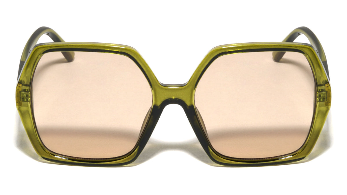 Hinge Bar Accent Oversized Fashion Geometric Butterfly Wholesale Sunglasses