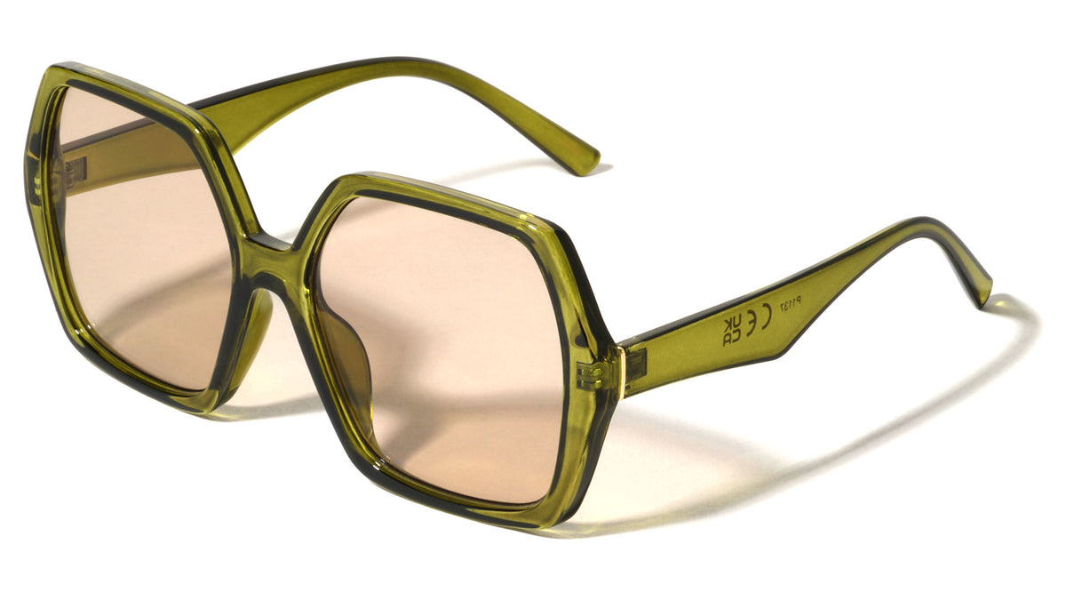 Hinge Bar Accent Oversized Fashion Geometric Butterfly Wholesale Sunglasses