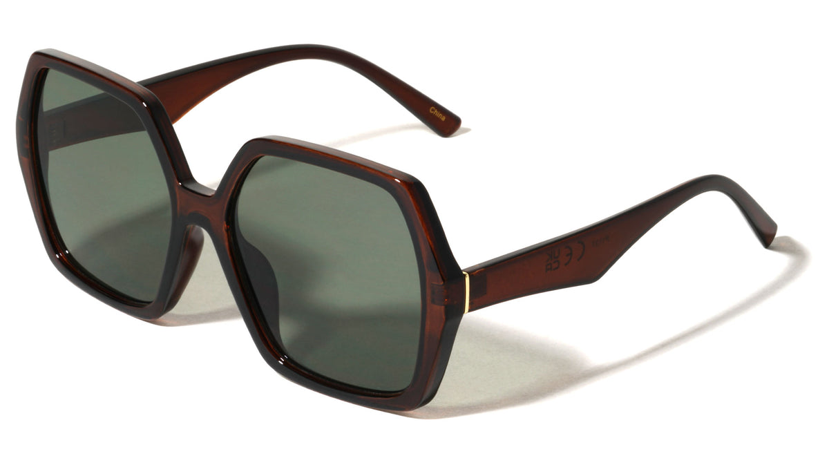 Hinge Bar Accent Oversized Fashion Geometric Butterfly Wholesale Sunglasses