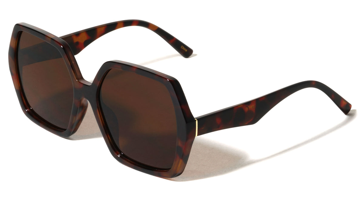 Hinge Bar Accent Oversized Fashion Geometric Butterfly Wholesale Sunglasses