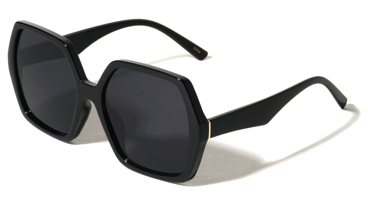 Hinge Bar Accent Oversized Fashion Geometric Butterfly Wholesale Sunglasses