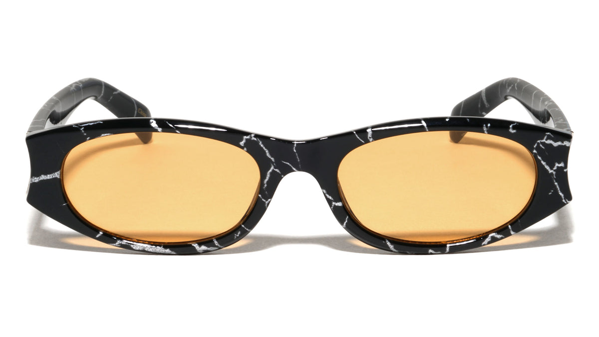 Curved Cut Sides Accent Fashion Oval Butterfly Wholesale Sunglasses