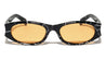 Curved Cut Sides Accent Fashion Oval Butterfly Wholesale Sunglasses