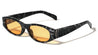 Curved Cut Sides Accent Fashion Oval Butterfly Wholesale Sunglasses
