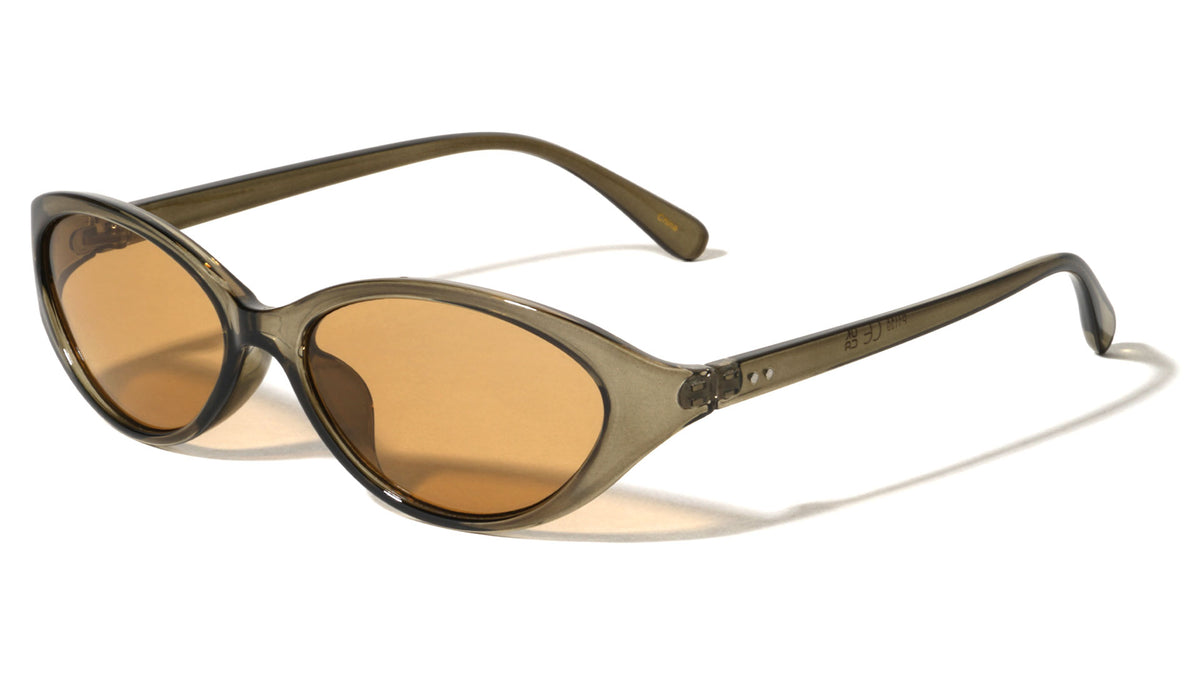 Curved Edge Two Dot Temple Accent Fashion Butterfly Wholesale Sunglasses