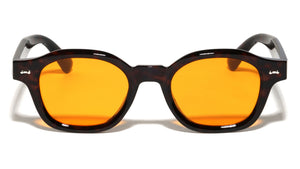 Frontal Stud Accent Fashion Retro Round Wholesale Sunglasses