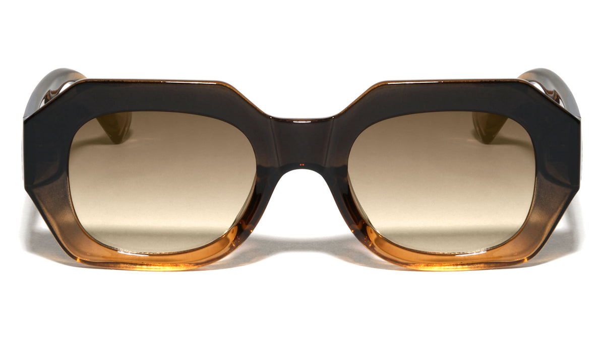 Rounded Temple Tip Fashion Retro Geometric Wholesale Sunglasses