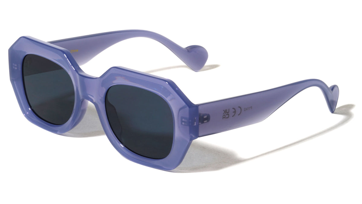 Rounded Temple Tip Fashion Retro Geometric Wholesale Sunglasses